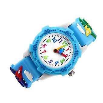 3D Cartoon Plane Wristwatch Waterproof For Kids Casual Occasion Adjustable Band 1Pack