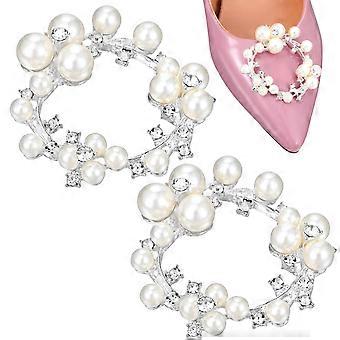 Wedding Dcor Shoe Clips Women Pearl Shoe Clips Crystal Shoe Buckle Shoe Embellishments