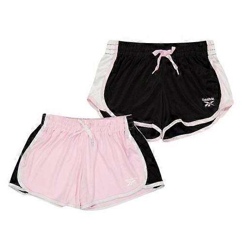 Reebok flickor logotyp löparshorts (2-pack)