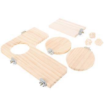1 Set Écureuil Gerbille Plate-Forme Chinchilla Planche Jouet Nain Hamster Pédale Plate-forme En Bois et Balle Jouet