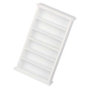 1/12 Scale Miniature Wooden Bookcase Model Figure With 6 Compartments For Doll House Accessories And Study Room Display  White