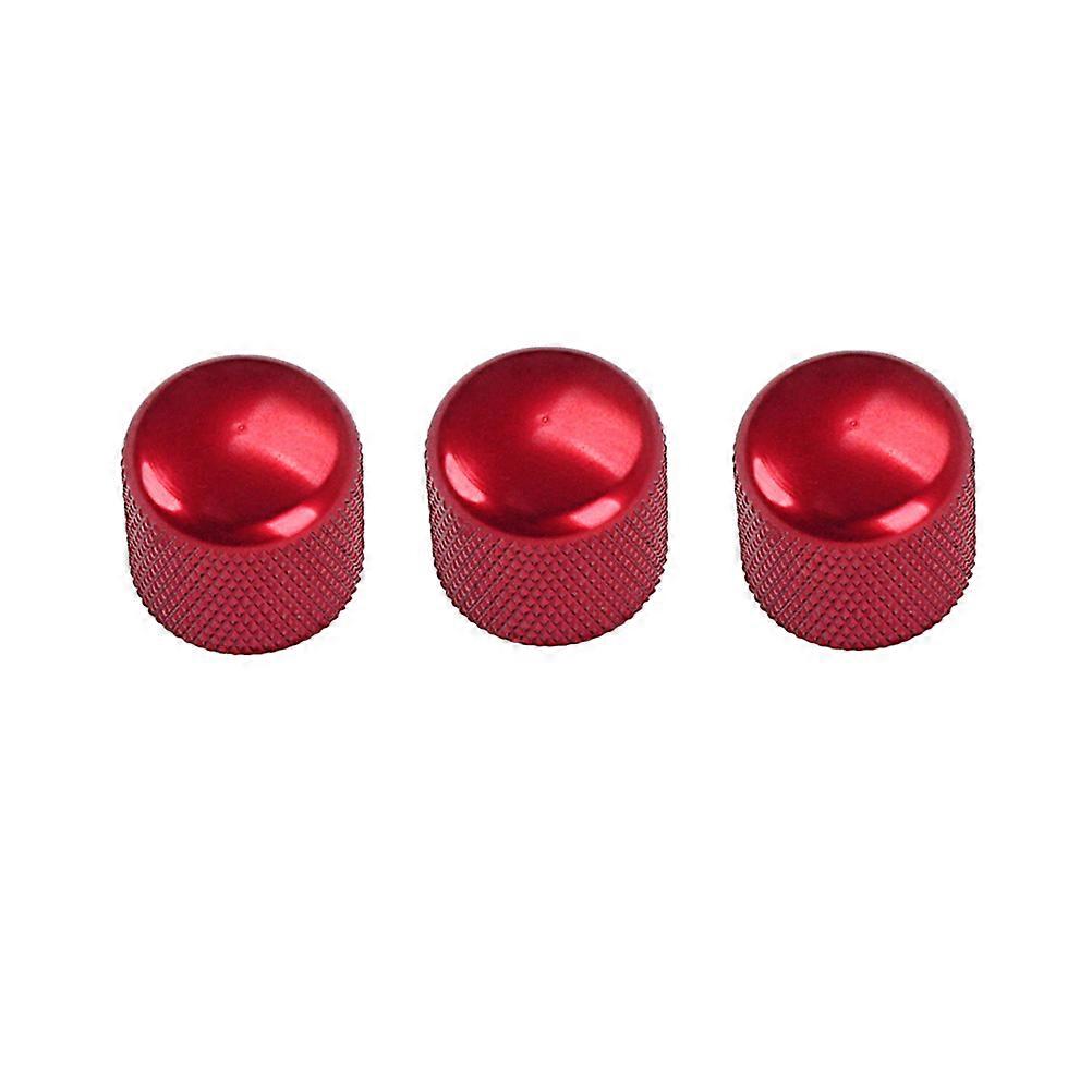 3pcs Metal Effect Pedal Control Amplifier Knobs for Electric Guitar Bass (Red)