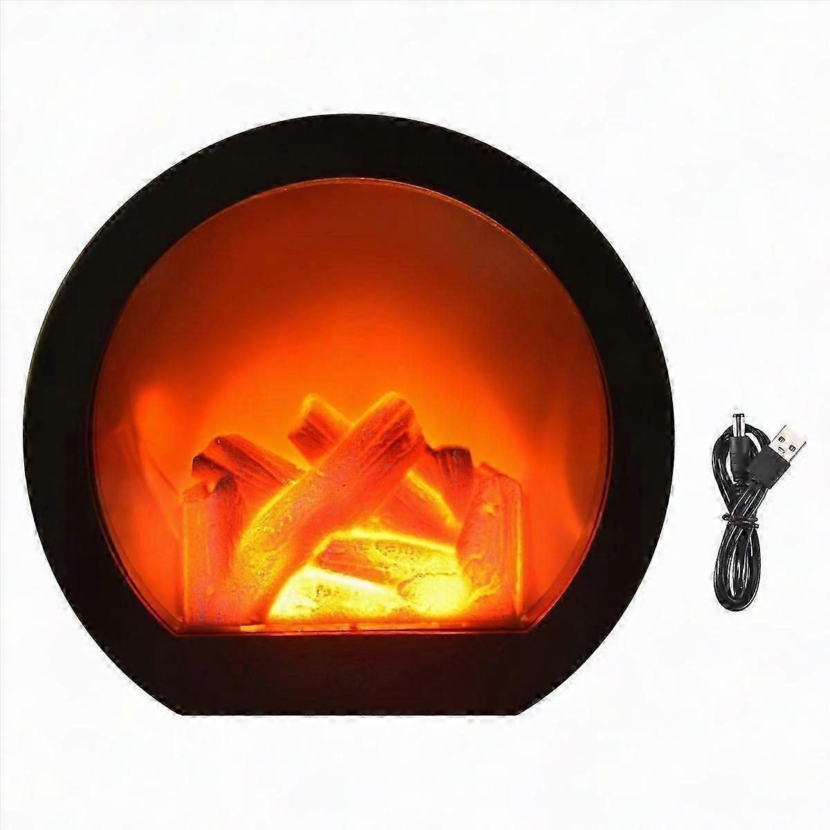 LED Fireplace Lantern with Realistic Flame Simulation for Decorative Use