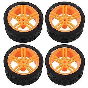 4PCS Rubber Wheels for Model Cars: RC Truck Model Modified Wheel Hubs - Replacement Tires Toy Car Parts Modification Supplies