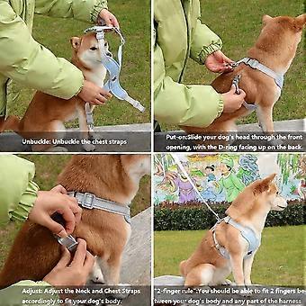 No Pull Dog Harness for Small Dogs,Safe Soft Dog Vest Harness No Escape, Easy Walking Step in Dog Harnesses Choke Free Quick Release (Blue, Medium)