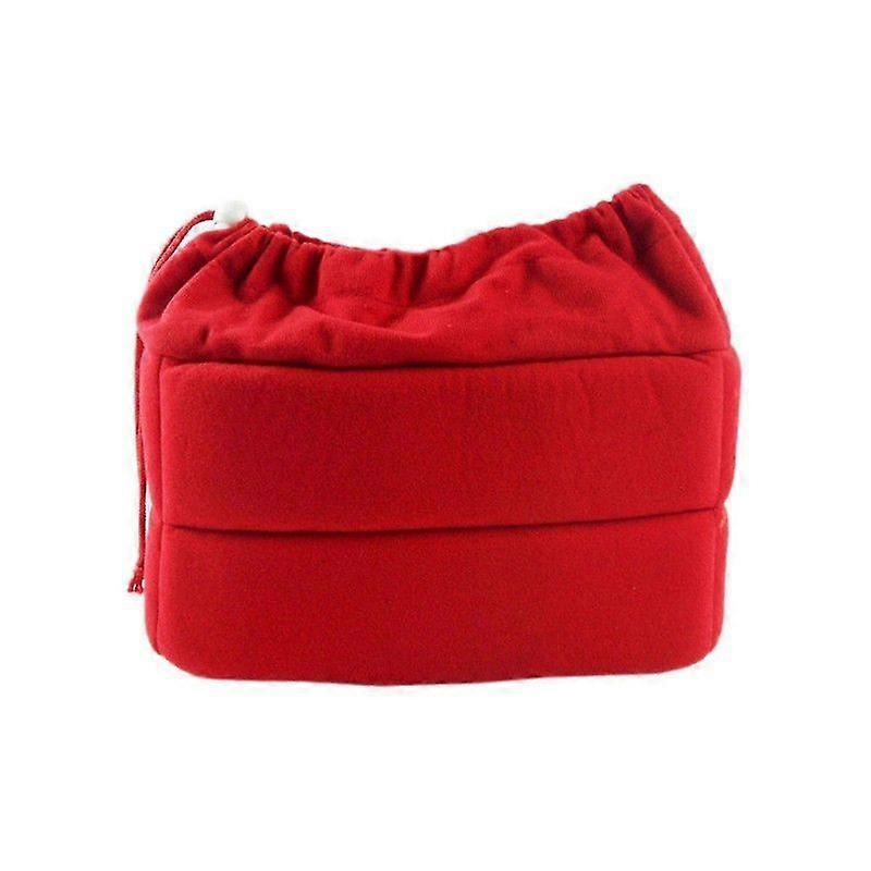 Camera Bag Camera Insert Bag With Drawstring Adjustable Divider Camera Lens Soft Bag For ,, Red