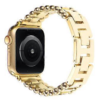 Watch Band for Apple Watch Series 10 9 8 7 SE 6 5 4 3 2 1 42mm 41mm 40mm 38mm Side Beads Stainless Steel Wrist Strap