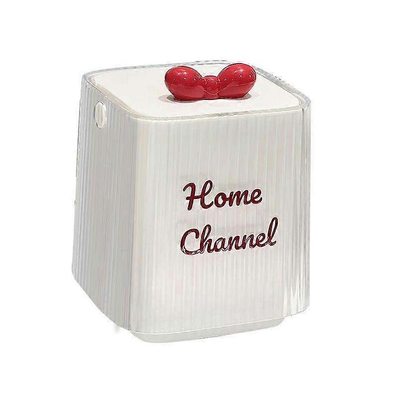 Mini Desktop Bin, Cute Push-Button Trash Can with Red Bow