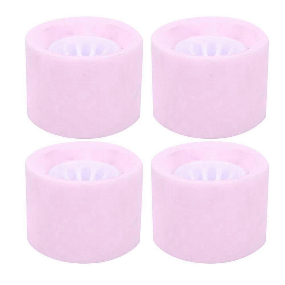 4Pcs PU Longboard Dance Board Wheels Set (Pink)