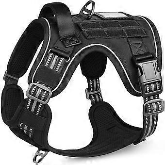 Harnais tactique anti-traction pour chien, harnais militaire avec poignée, harnais facile à contrôler pour chiens de grande taille (entraînement et promenade), taille R ajustable