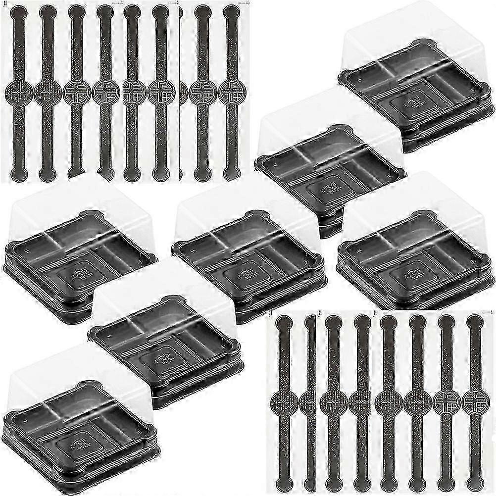 Black Compact Cake Boxes compatible with Storage 50Sets Party Mousse Packaging