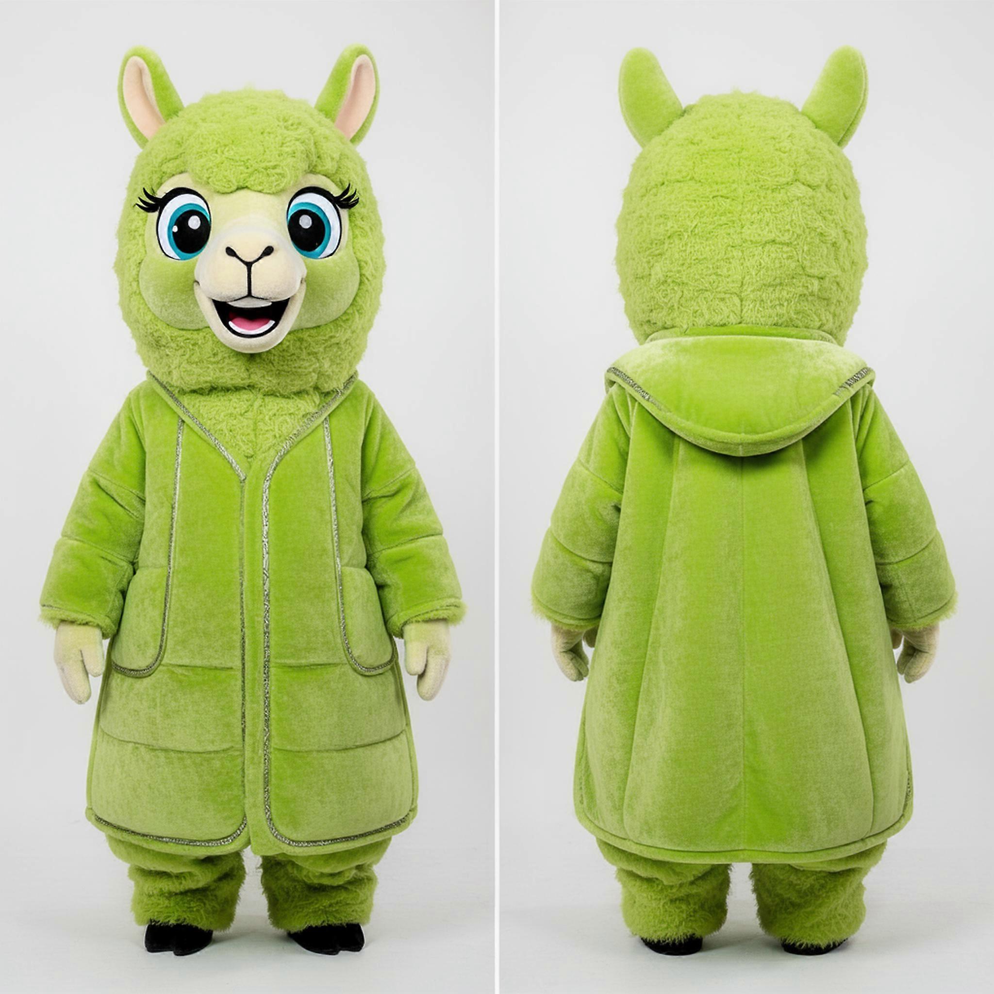 MASTICOT Lime Green Cuddly Alpaca Mascot