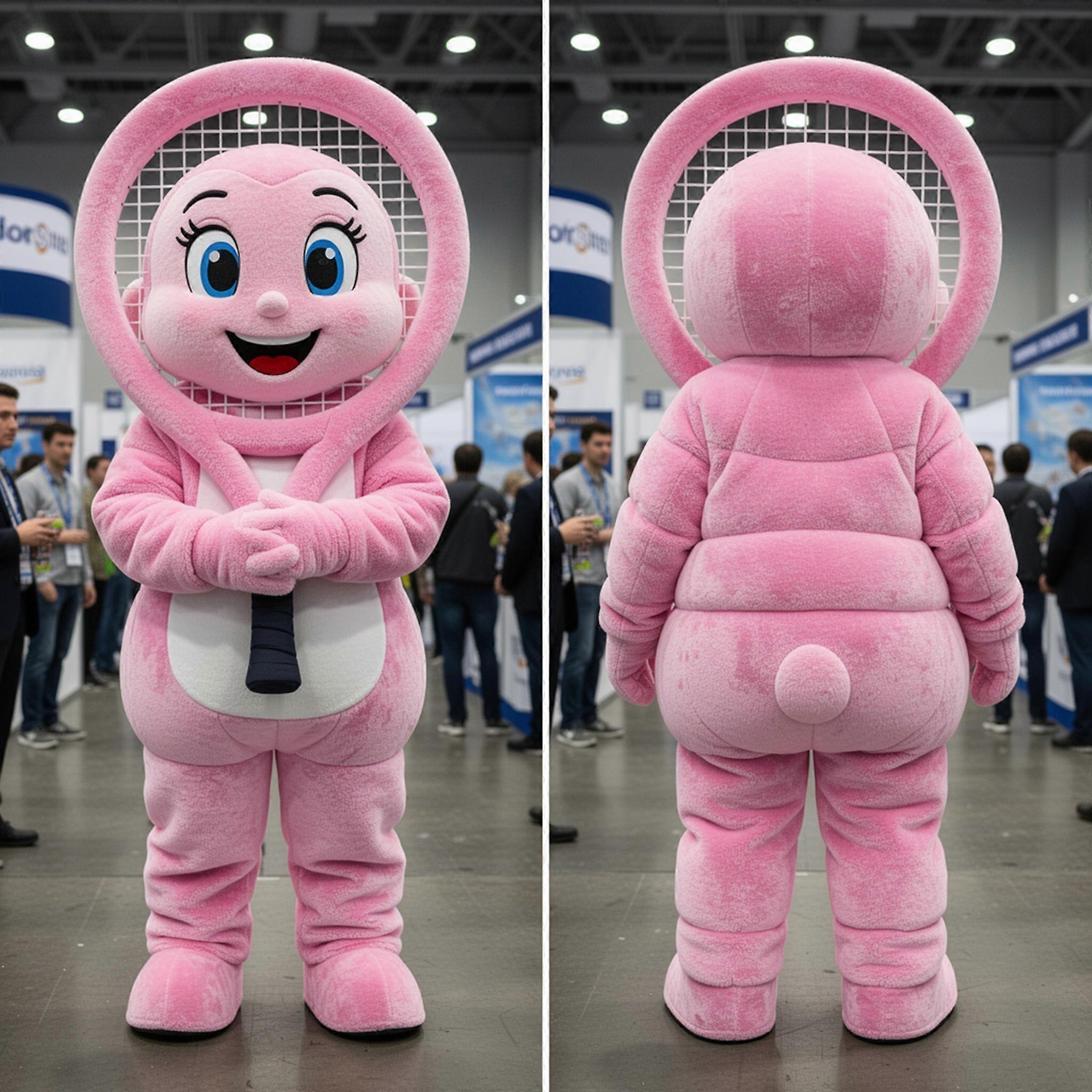 MASTICOT Pink Vibrant Tennis Racket Mascot