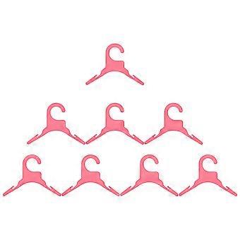 Pink Pet Clothing Hanger Plastic for Dog Clothes 8Pcs Small Animals