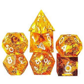 Sharp Edge 7-Piece Handmade Polyhedral Dice Set for RPG Tabletop Games Pathfinder