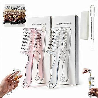 Hair Oil Applicator Comb, Refillable Scalp Massager for Oil Serum Root Targeted Care, Even Liquid Flow, Gentle Scalp Massage, Refillable