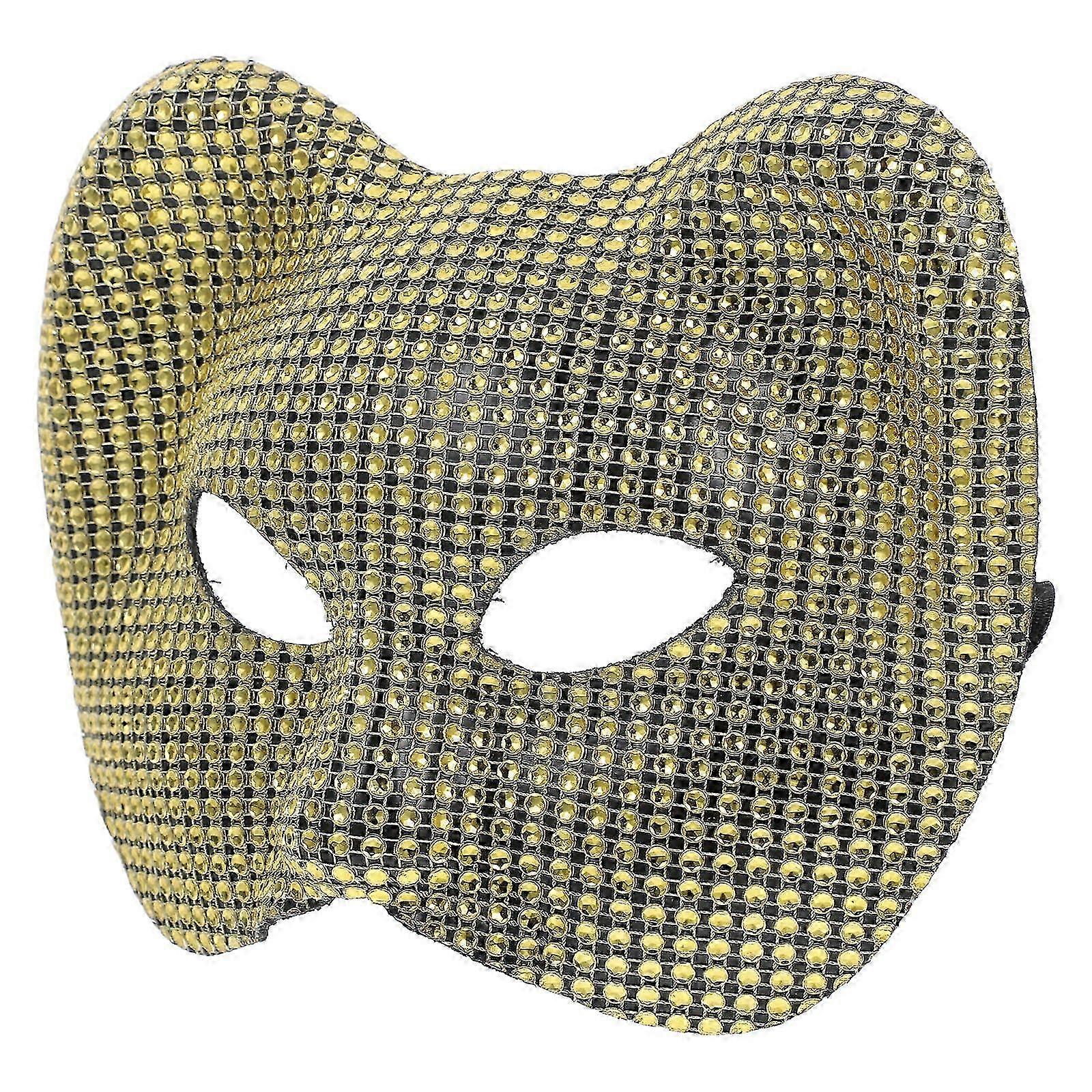 Plastic Half Face Leopard Mask Compatible with Cosplay, Golden