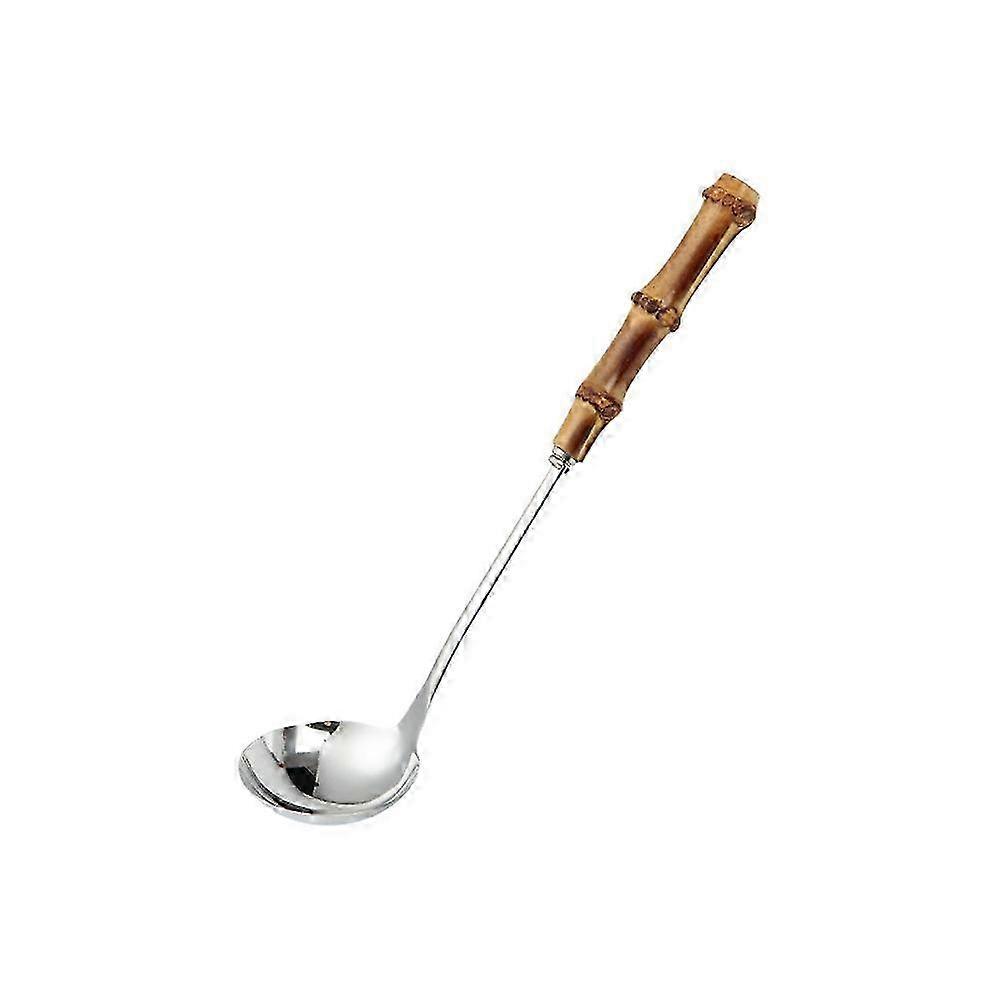 Stainless Steel Bamboo Soup Shell Ladle Set