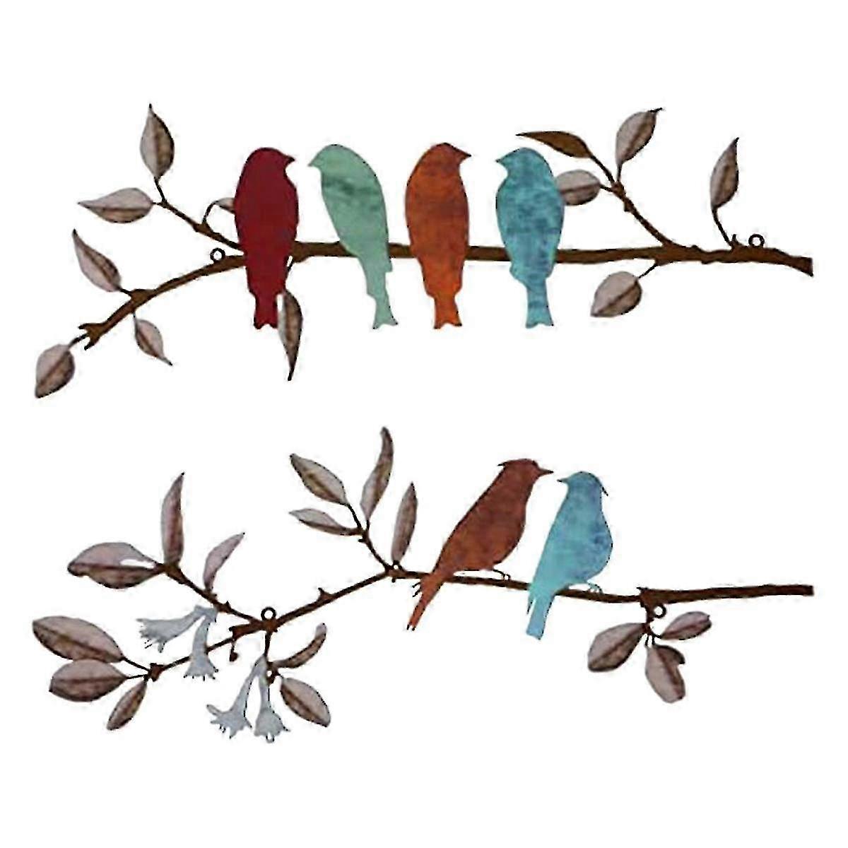 Modern Metal Bird Wall Decor Set