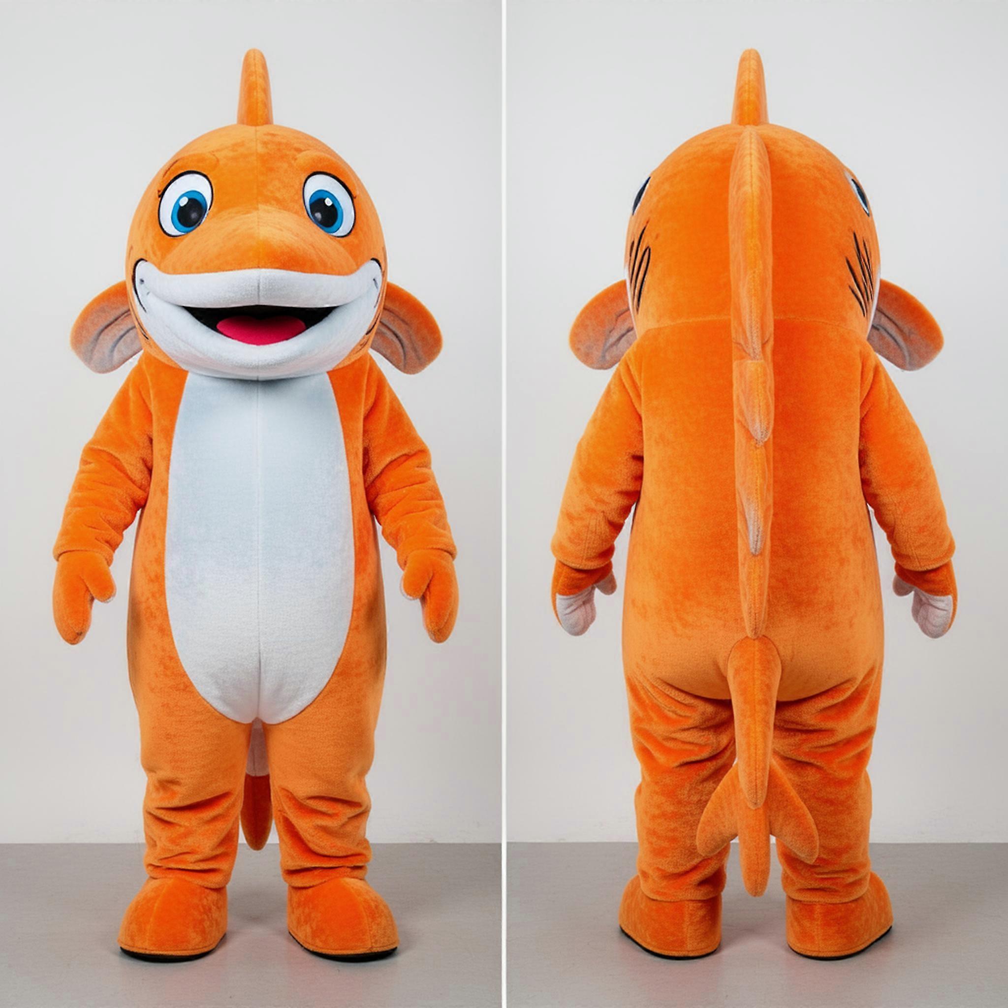 MASTICOT Orange Streamlined Barracuda Mascot