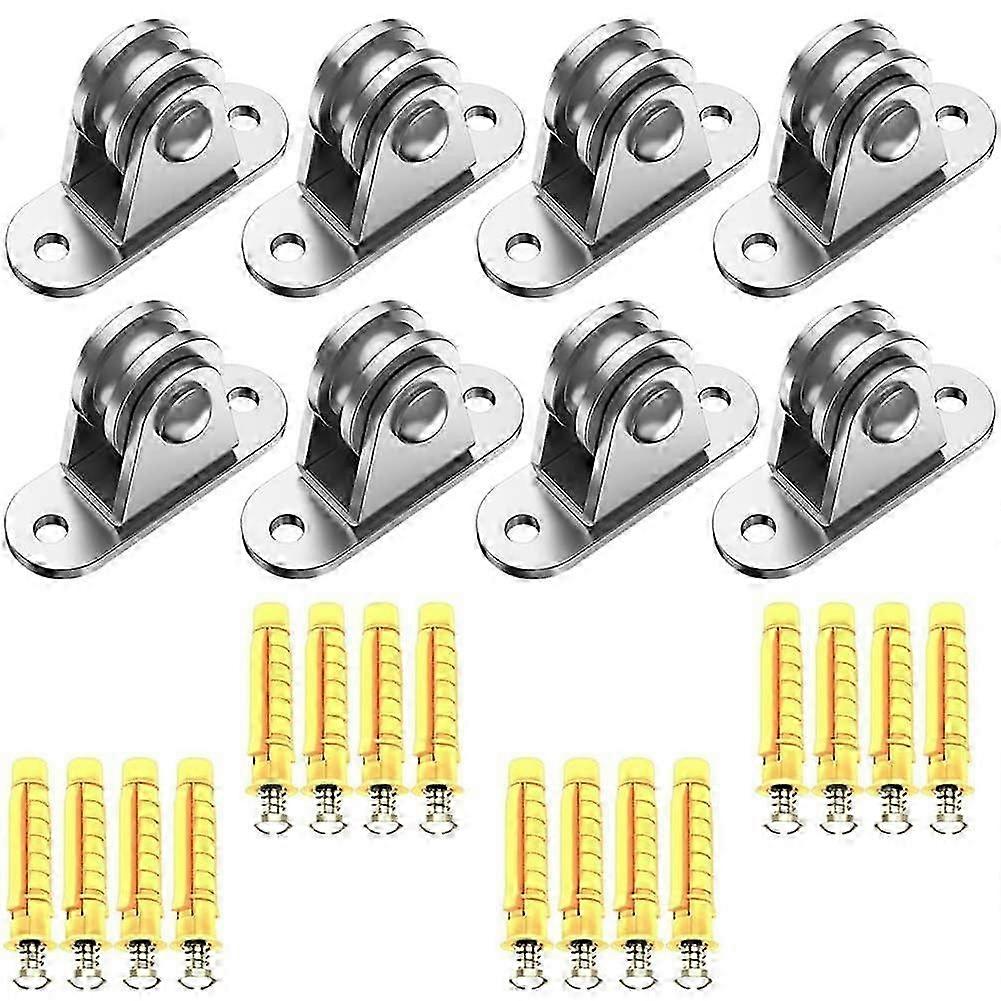 8PCS Flat Mount Silent Pulley Set
