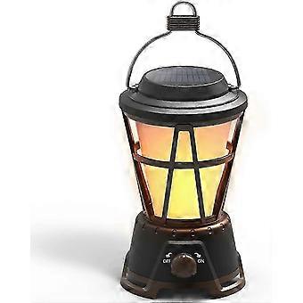 Solar light. Rechargeable Retro Lantern Dimmable Hurricane Light with Dancing Flame. Waterproof Portable Outdoor Light compatible with Garden. Yard. I