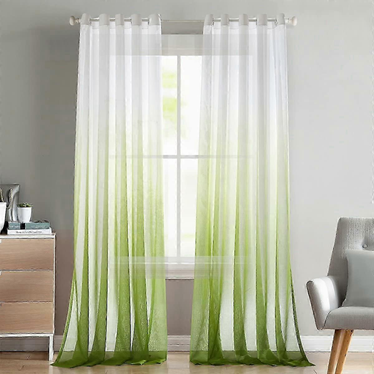 Gradient Ombre Sheer Voile Curtains