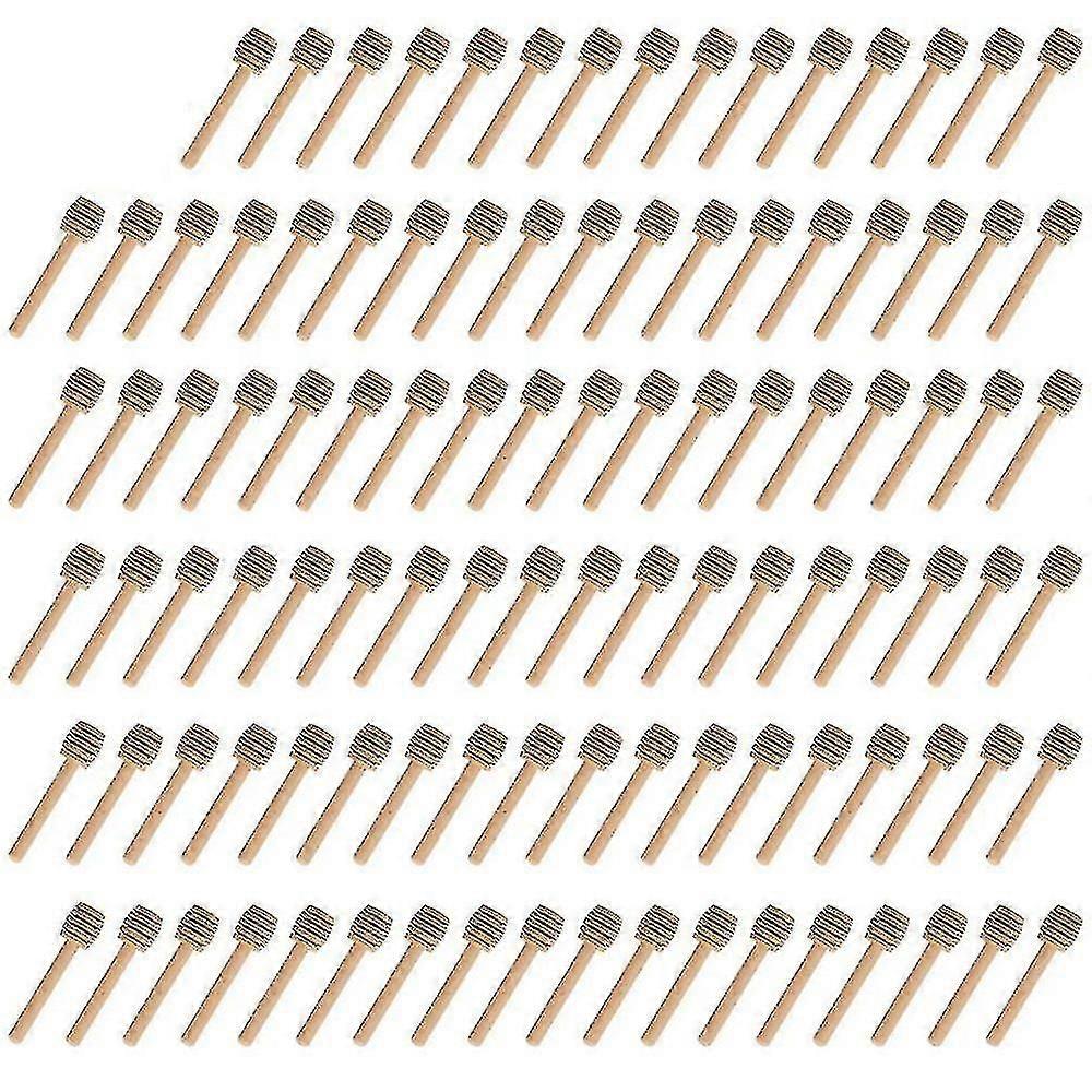 100 pacote de mini 3 polegadas de madeira adesivos de mel, embrulhados individualmente