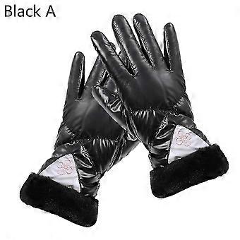 1 Pair Full Finger Cycling Gloves for Women, Thickened & Wind Resistant, Touch Screen Compatible, Autumn Winter Wear