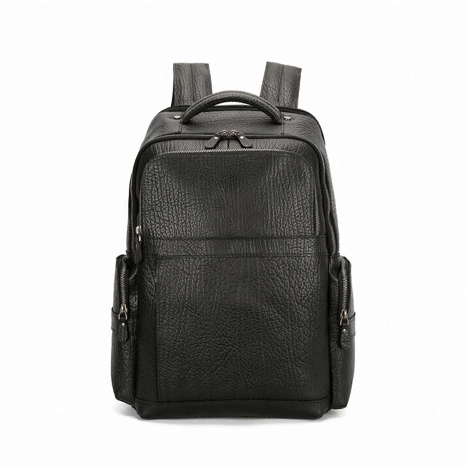 Hide Leather Leather Backpack | Structured Rectangular Shape, Adjustable Curved