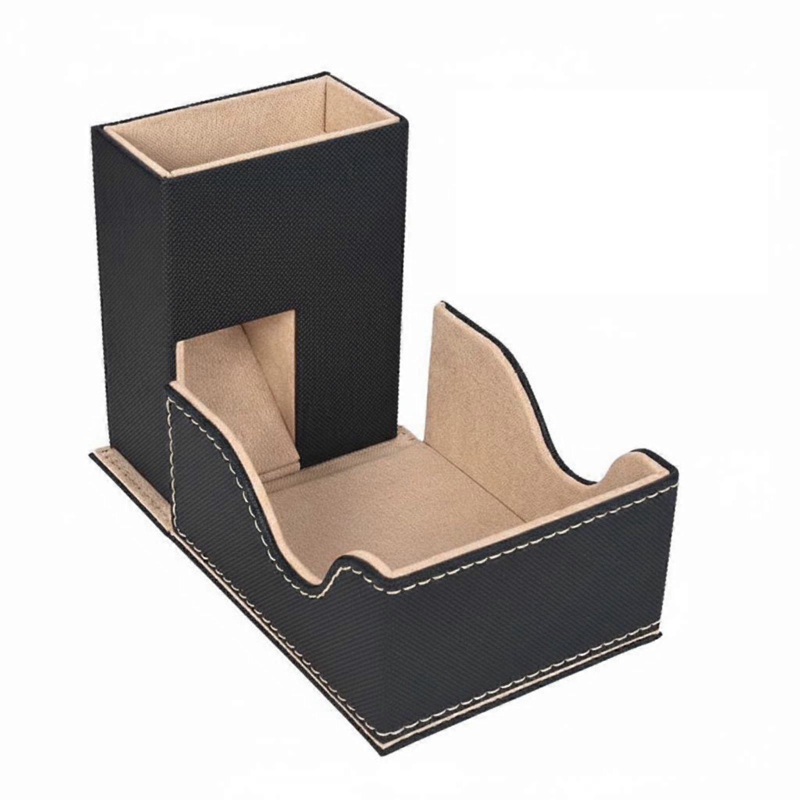 PU Leather Dice Box Portable Dice Container Soft Flannel Lining Tabletop Game