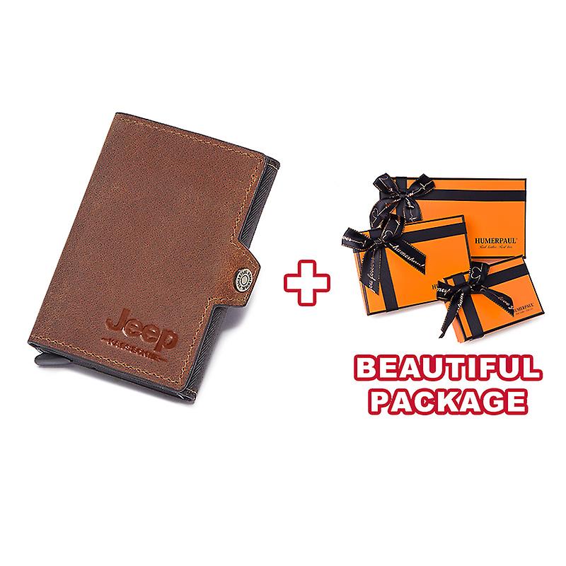 مكافحة اللص الرجال محفظة جلد طبيعي حامل بطاقة الائتمان Rfid حجب سستة عملة جيب سليم الرجال الحد الأدنى المحفظة الذكية