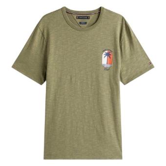 Tommy Hilfiger Mens Palm Tree Crew Neck Regular T-Shirt