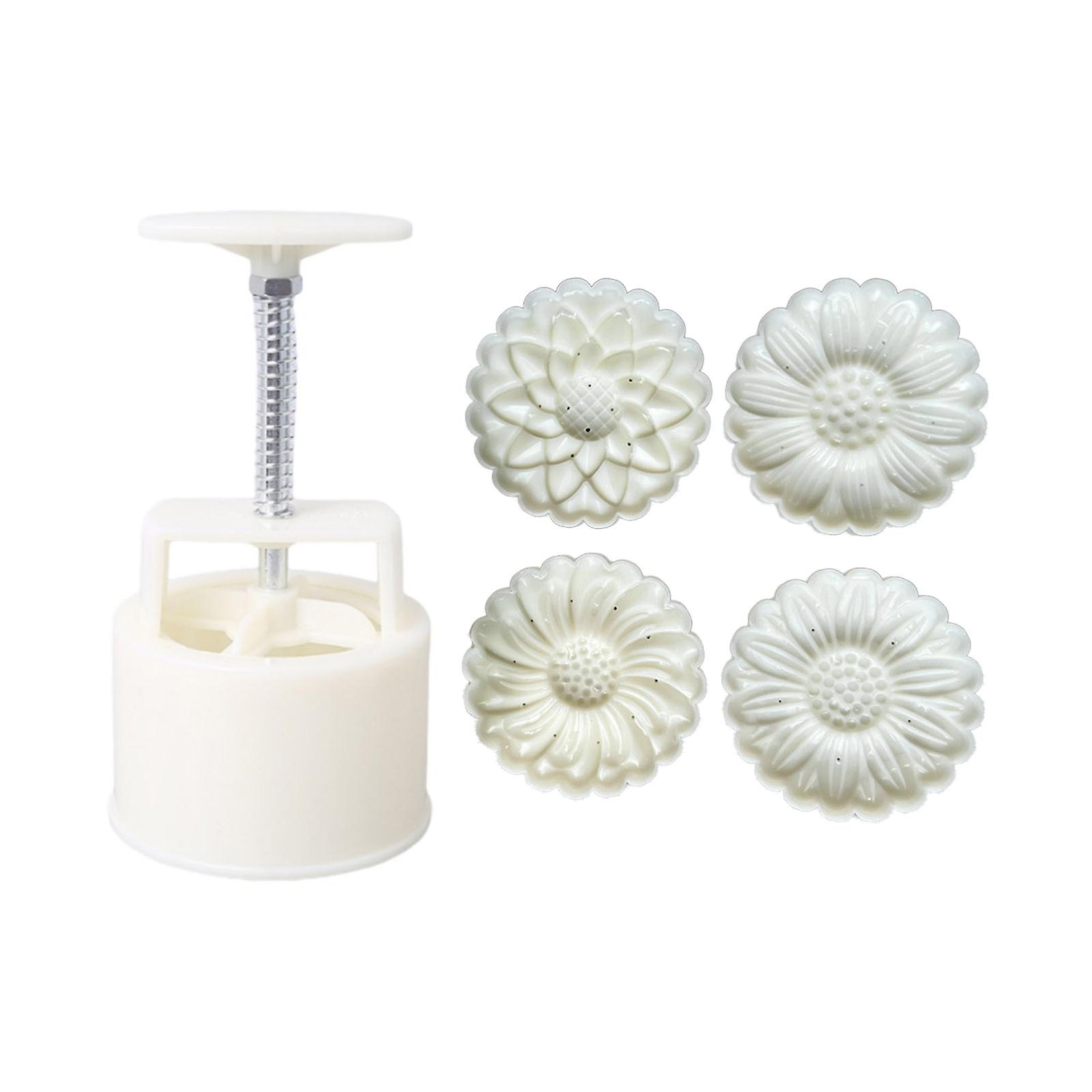 Tampons de gâteau de lune dessin animé fleur forme Moules de cuisson bricolage pour la fête de la mi-automne