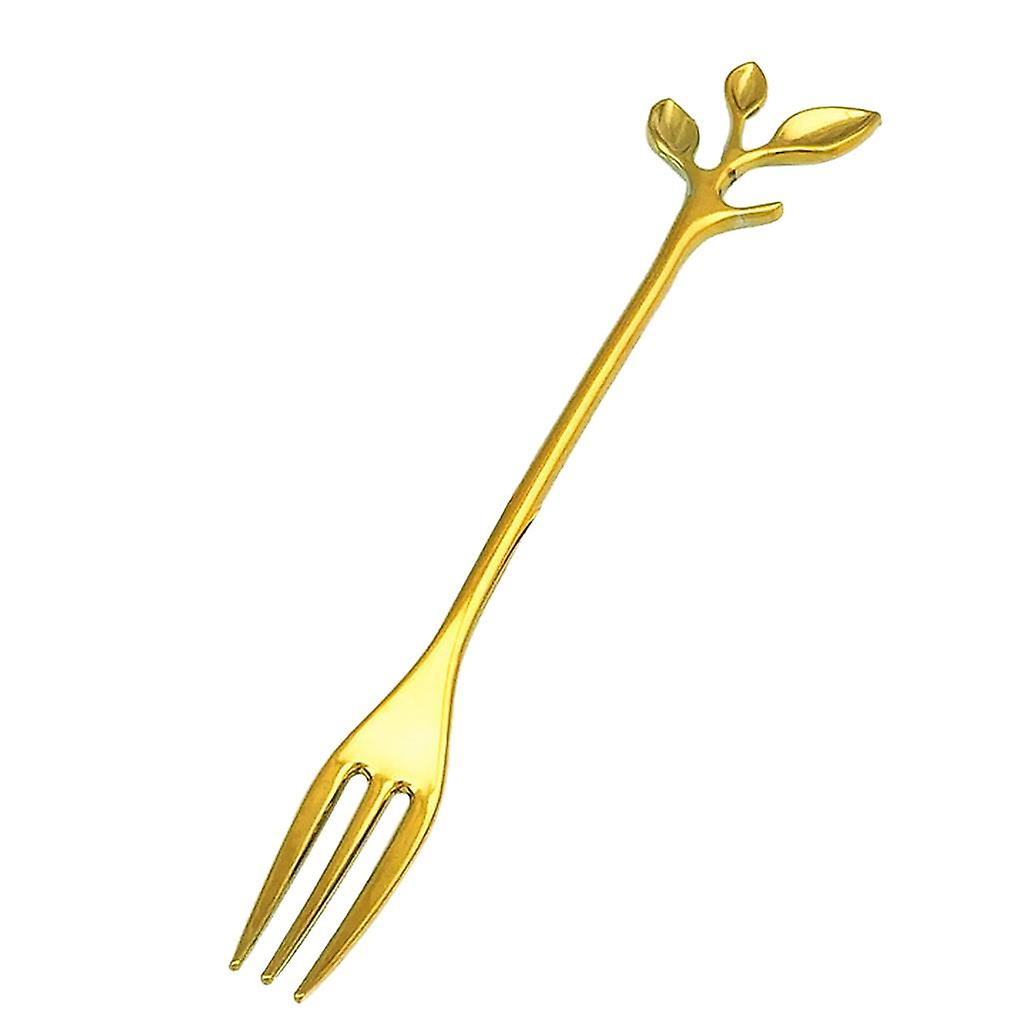 Polished Fork 3 Tine Fork Dinner Serving Utensils Dessert Fruit Fork Gold