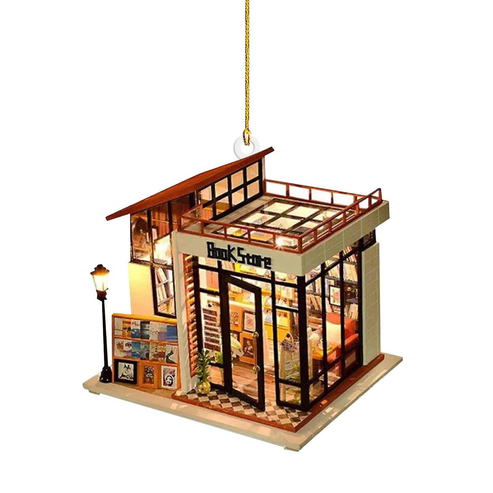 Book Store Shaped Bookshelf Ornament Bookshelf Books Library Xmas Decor Gift