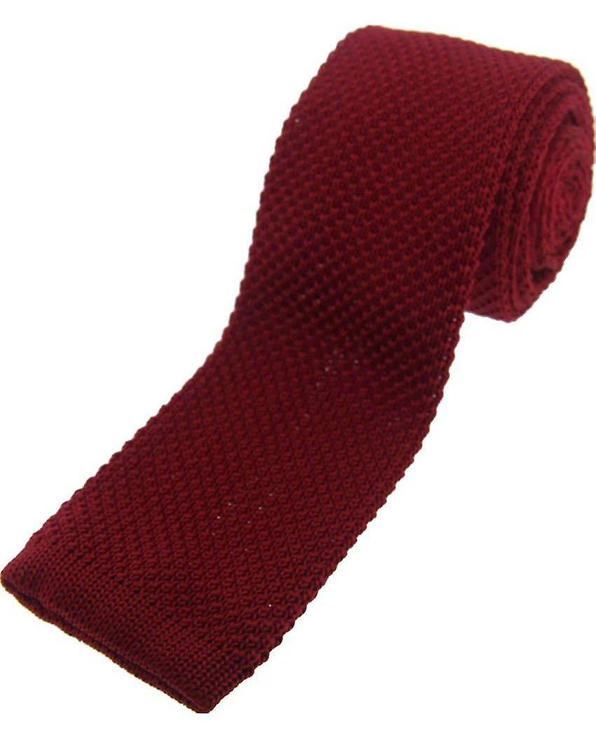 David Van Hagen Knitted Tie - Burgundy