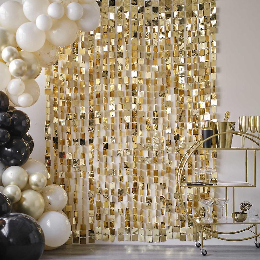 Large Gold Foil Hanging Backdrop | Party Wall Photo Decoration Wedding 2m