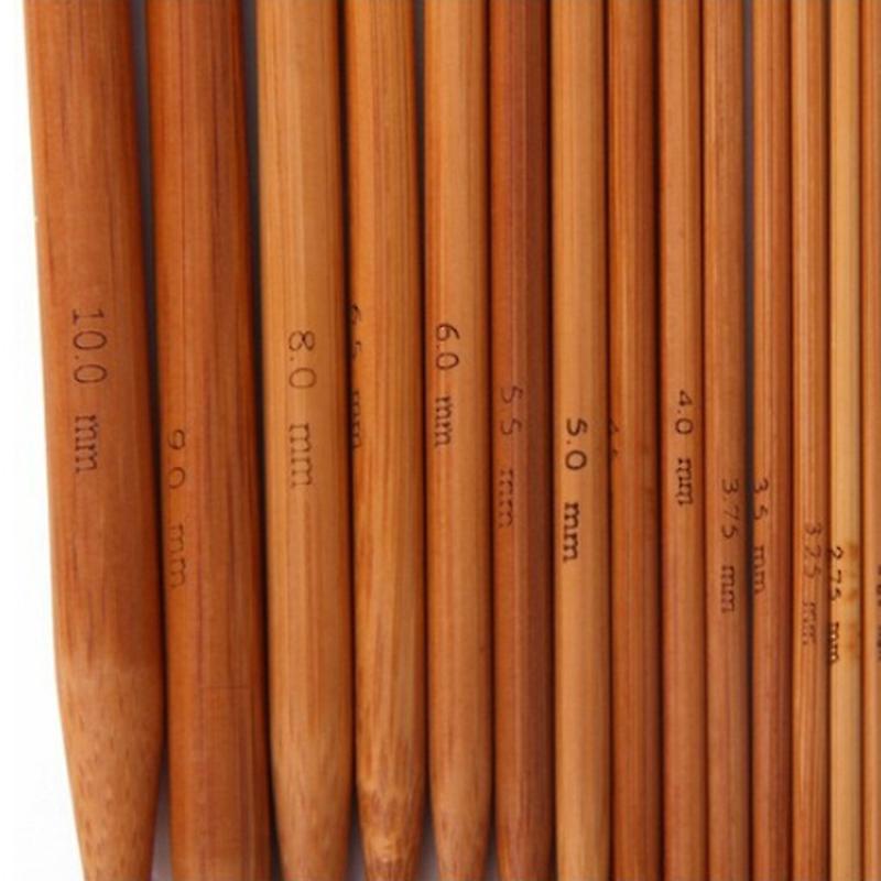 75Pcs Bamboo Double Pointed Knitting Needles Durable for Sock Sweater Scarf New