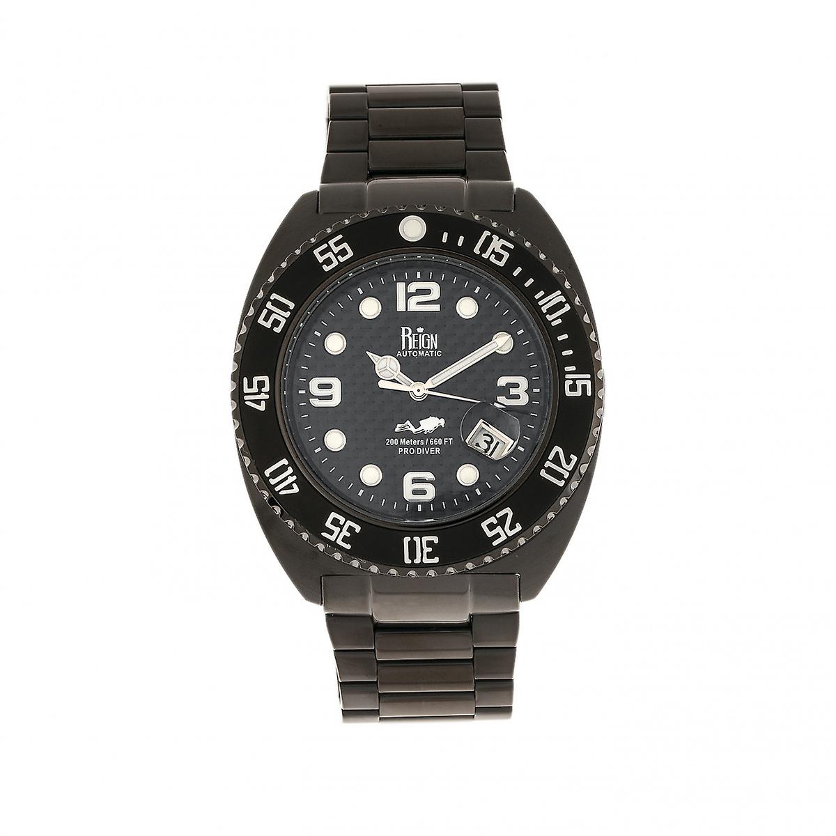 Regno Quentin automatico Pro-Diver bracciale orologio w/data - nero