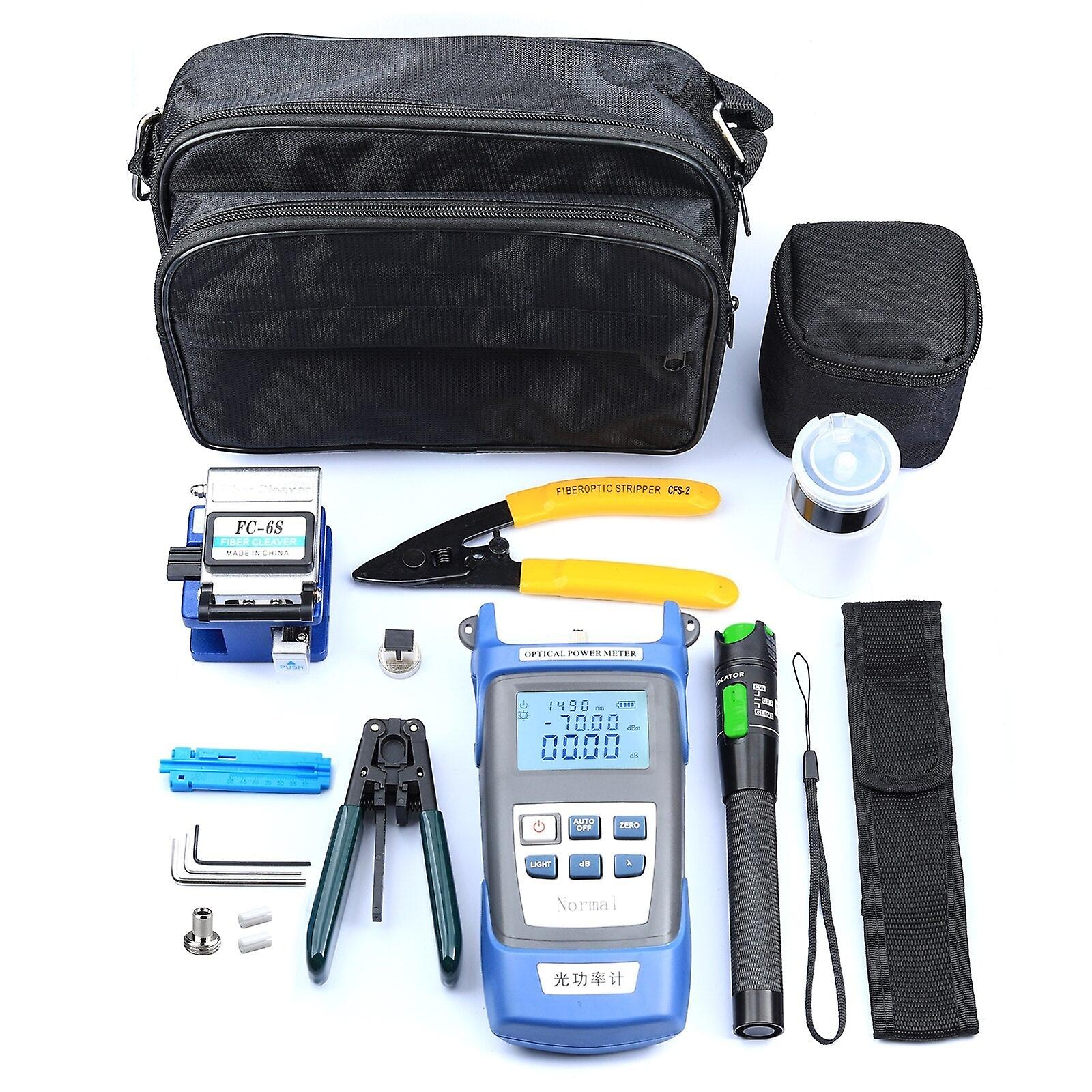 Optical Fiber Kit With Visual Fault Locator 5mw-30mw Optical Power Meter Fc-6s Cutting Knife Other Tools 13 Pieces/set