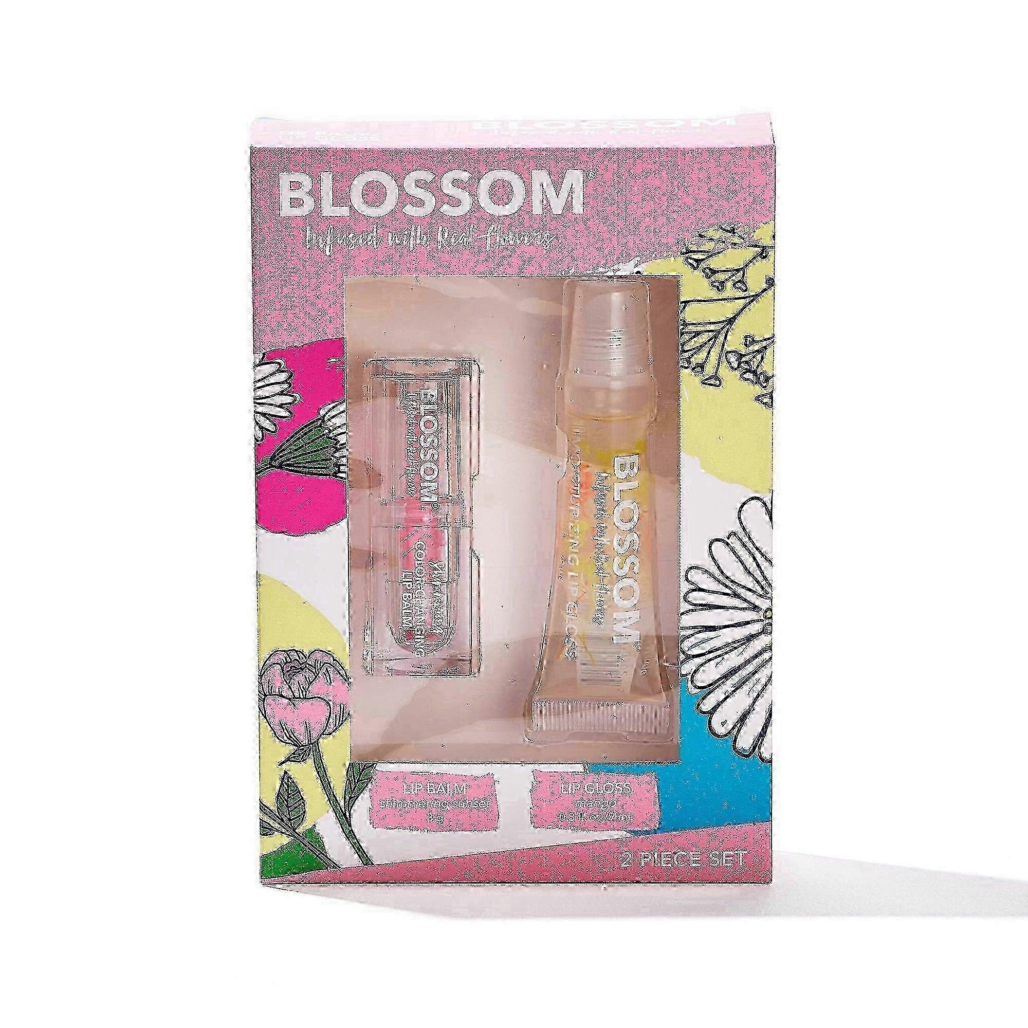 Blossom 唇彩套装,日落微光润唇膏和芒果管,2 片