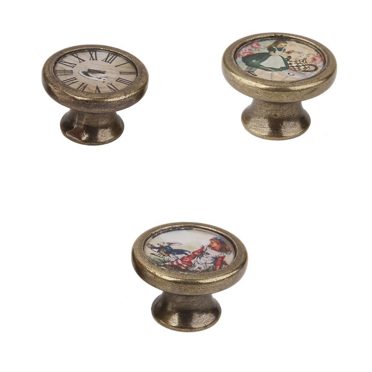 3x Assorted Vintage Brass Wardrobe Cabinet Door Cupboard Drawer Handle Knobs
