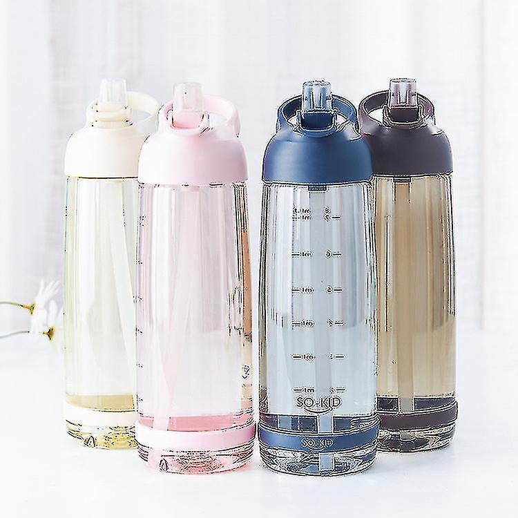 1000ml Wasser Trinkflasche mit Strohhalm