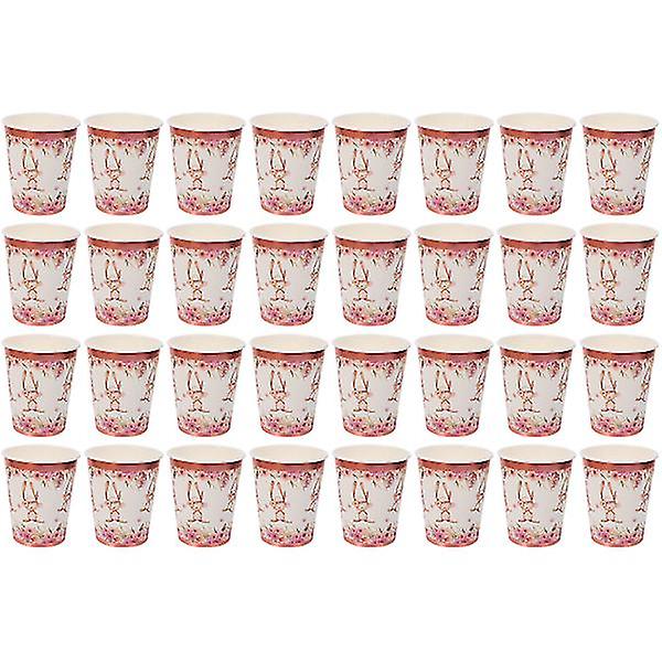 4 Set/32pcs Disposable Tableware Easter Party Decoration Bronzing Paper Cup