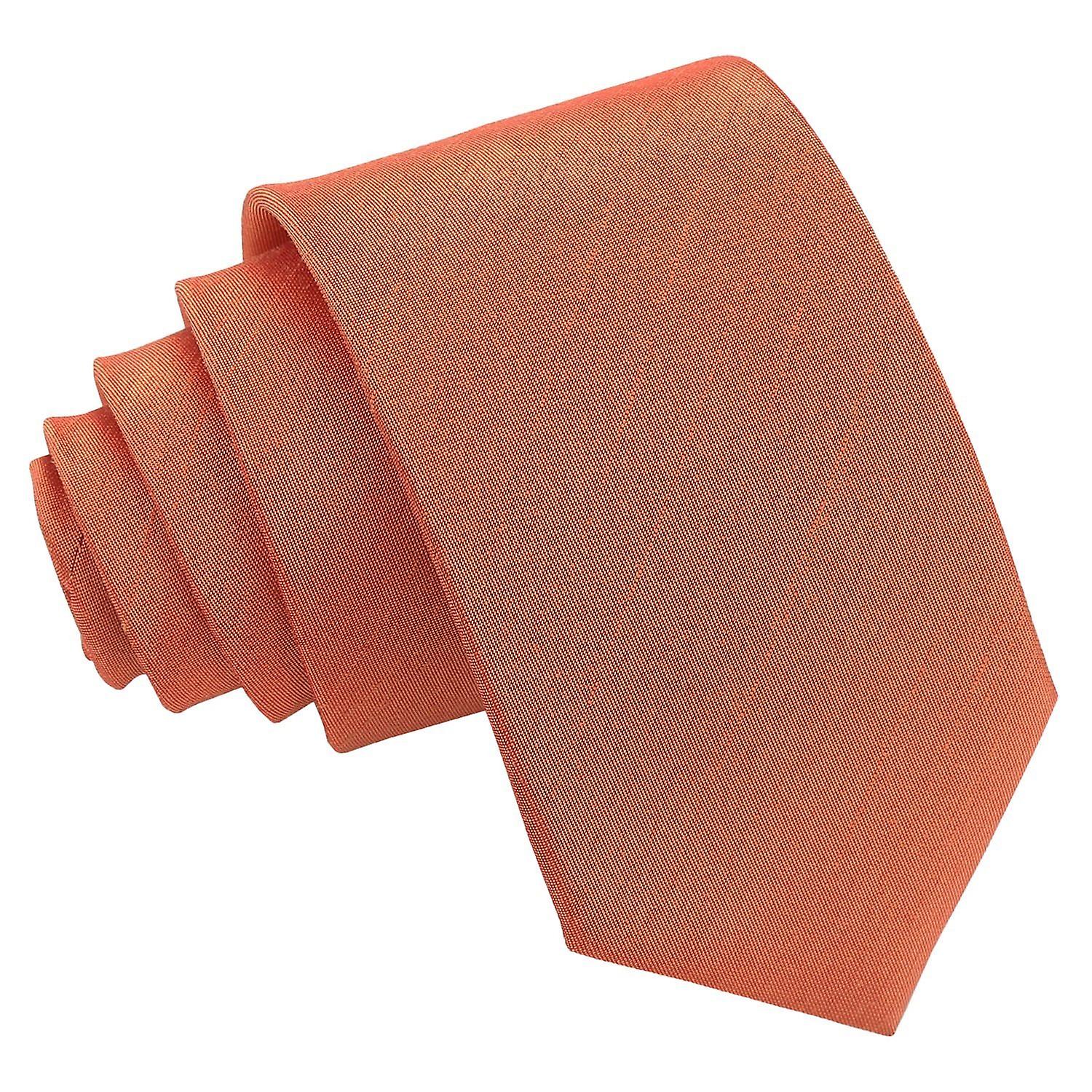 Copper Plain Shantung Slim Tie