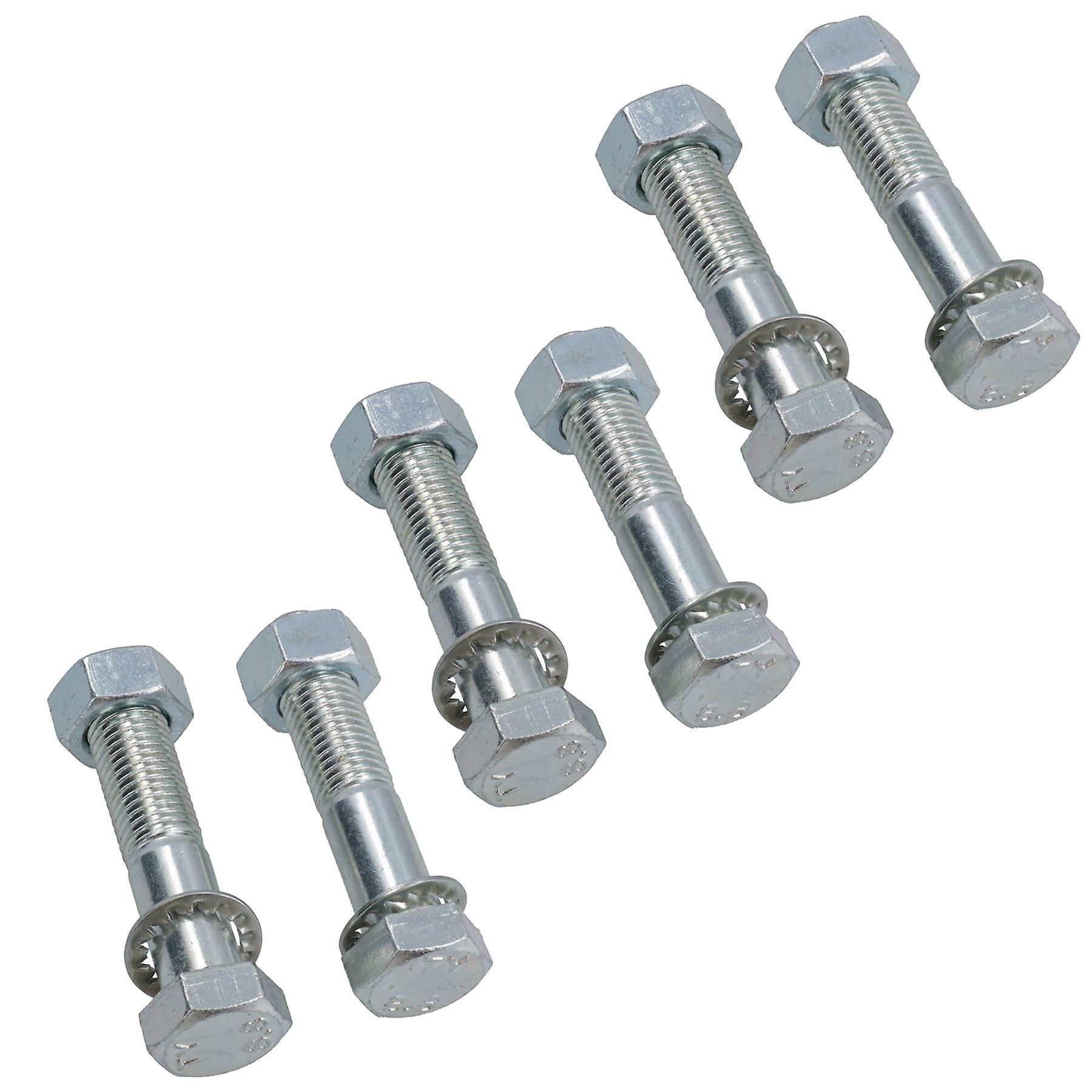 M16 (16mm) x 75mm High Tensile Tow Bar Ball Fixing Bolts Washers + Nuts 6 Pack