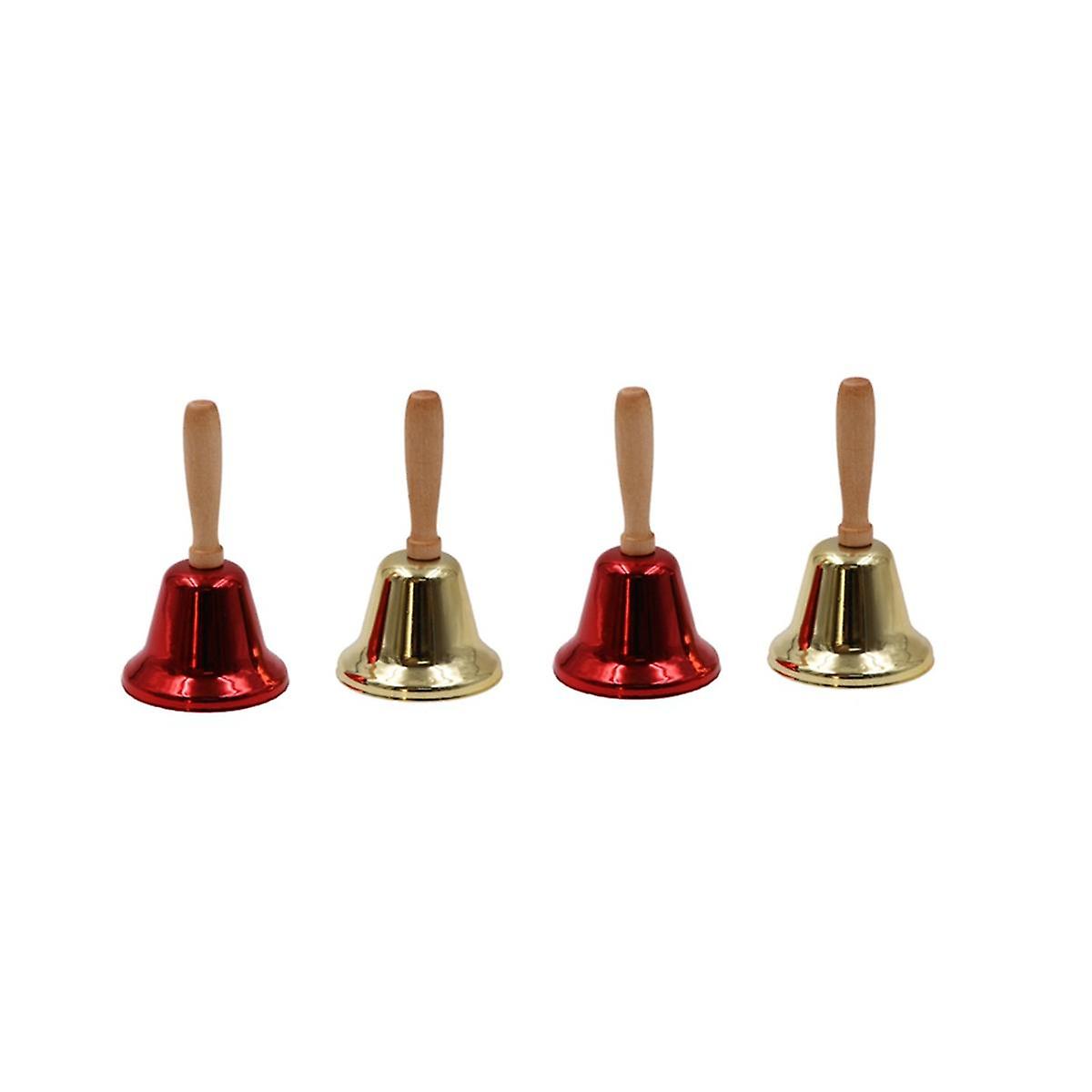 4Pcs Christmas Bell Mini Bell Water Table Desk Bell for Service Bell for Crafts Bell for Teacher Pa