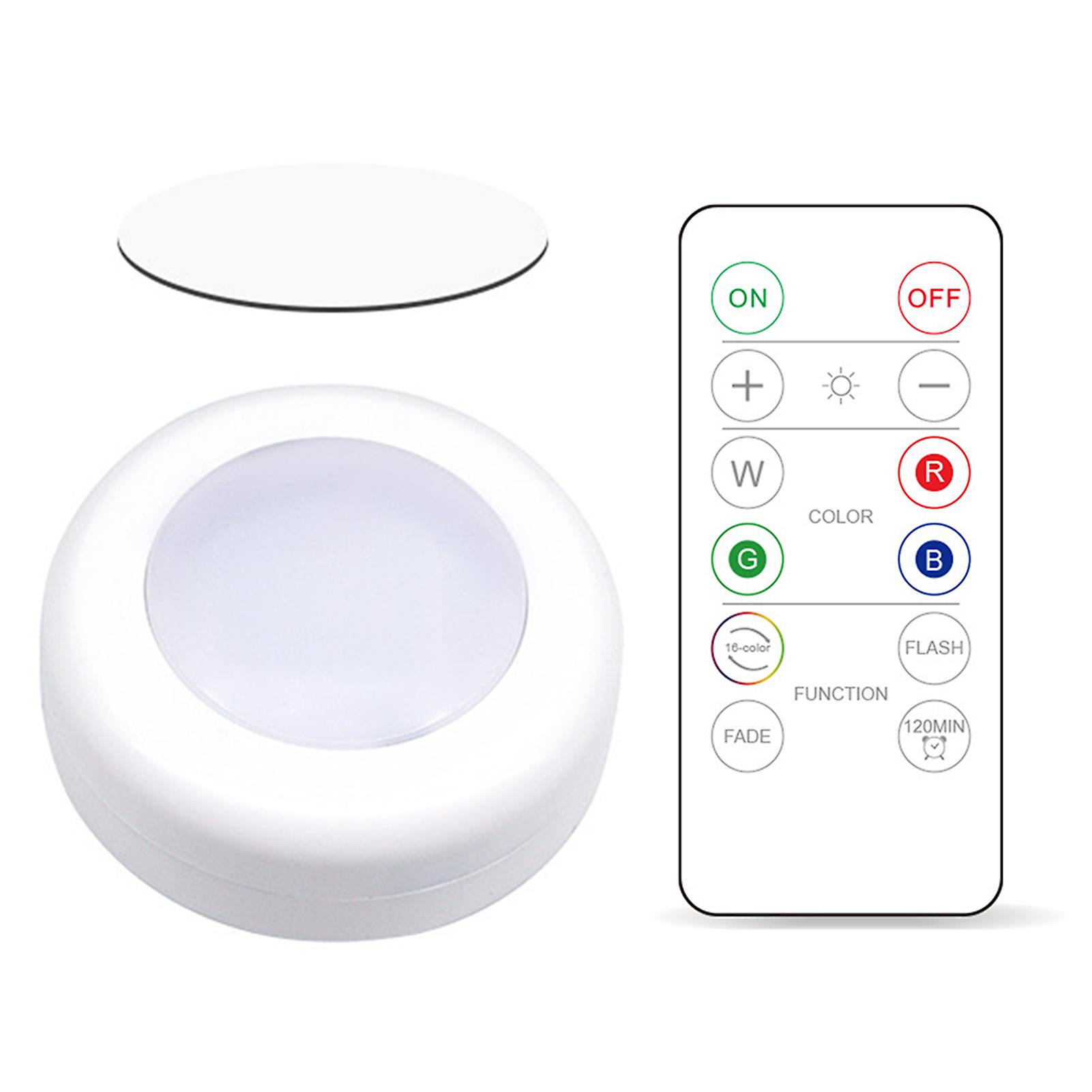 Round Shape Colored Night Light with Remote Control Battery Powered Cordless Night Light for Kitchen