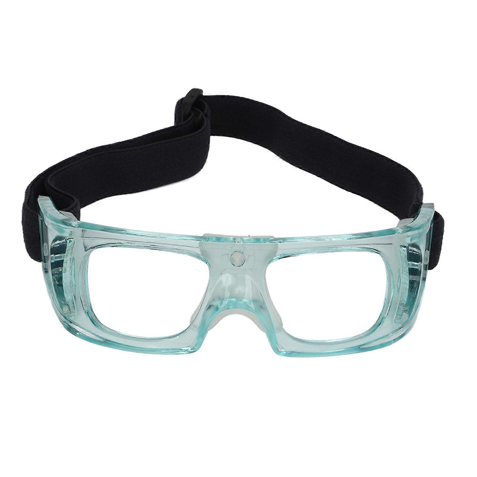 Safety Basketball Glasses Free Regulable Design Curved Fit Frame Impact Resistant PC Material Protective Basketball Glasses for Kids Blue